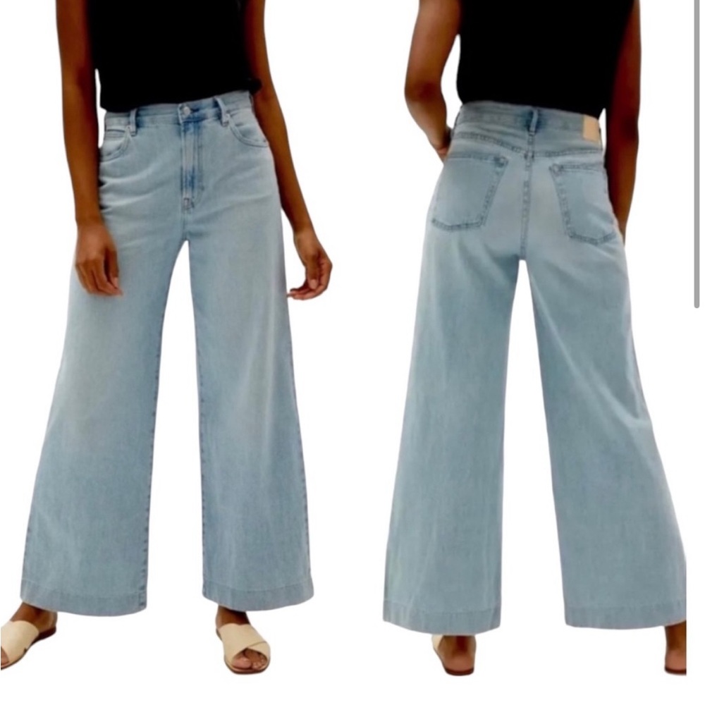 Everlane The Summer Wide Leg Jean Light Wash 100% Cotton